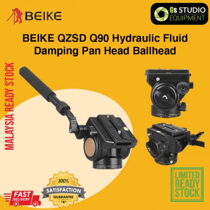 BEIKE QZSD-Q90 Pan Ballhead Hydraulic Fluid Damping Pan Head for DSLR Video Tripod or Monopod